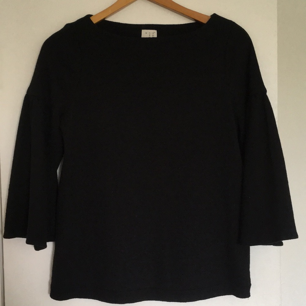Black Bell-Sleeve Top